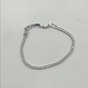 1186. Adina Eden White Gold & Crystal Tennis Bracelet. 6 1/2” - 7 1/2”